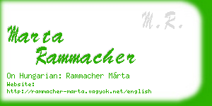 marta rammacher business card